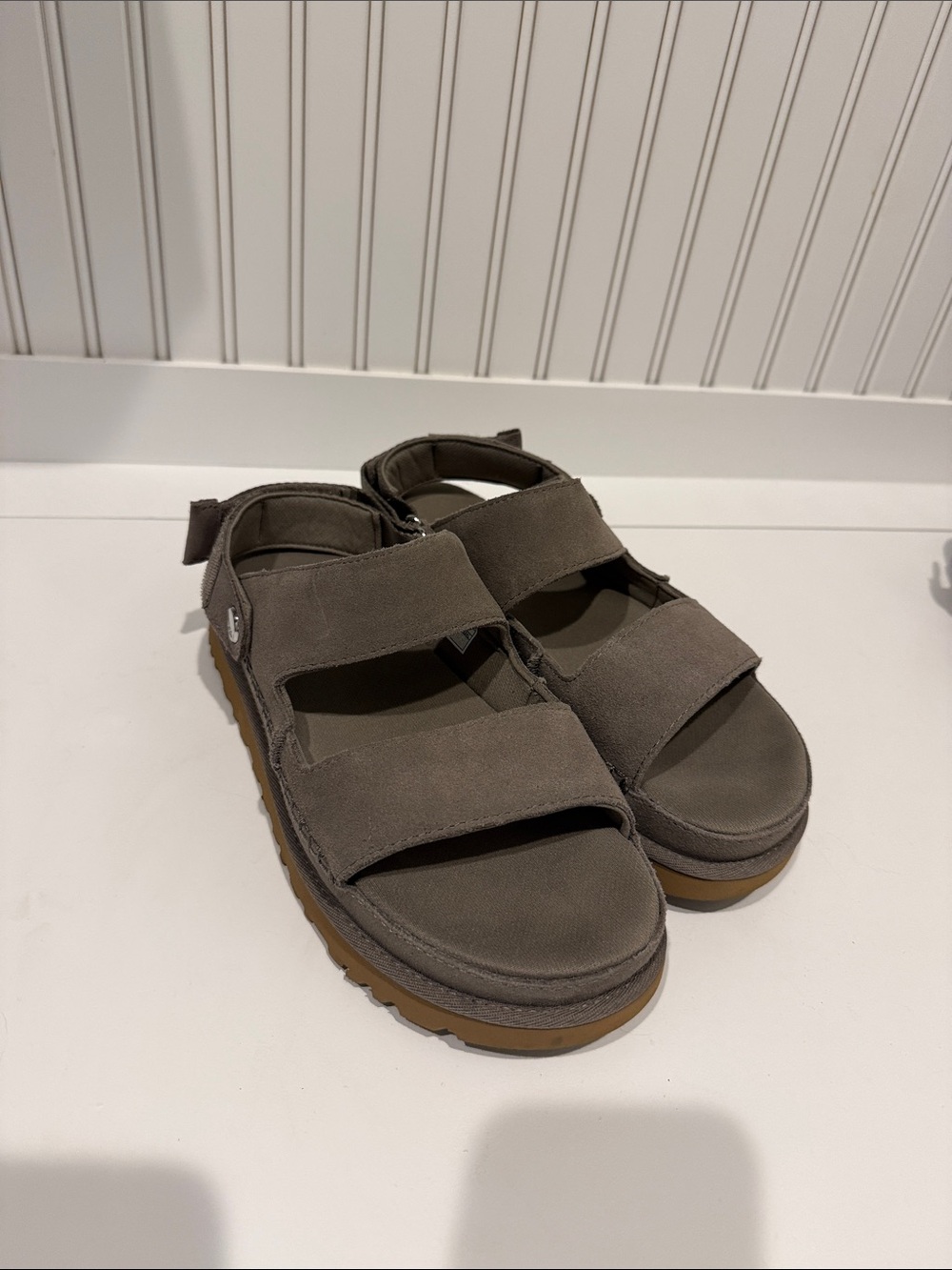 UGG Women's Taupe Strappy Platform Sandals